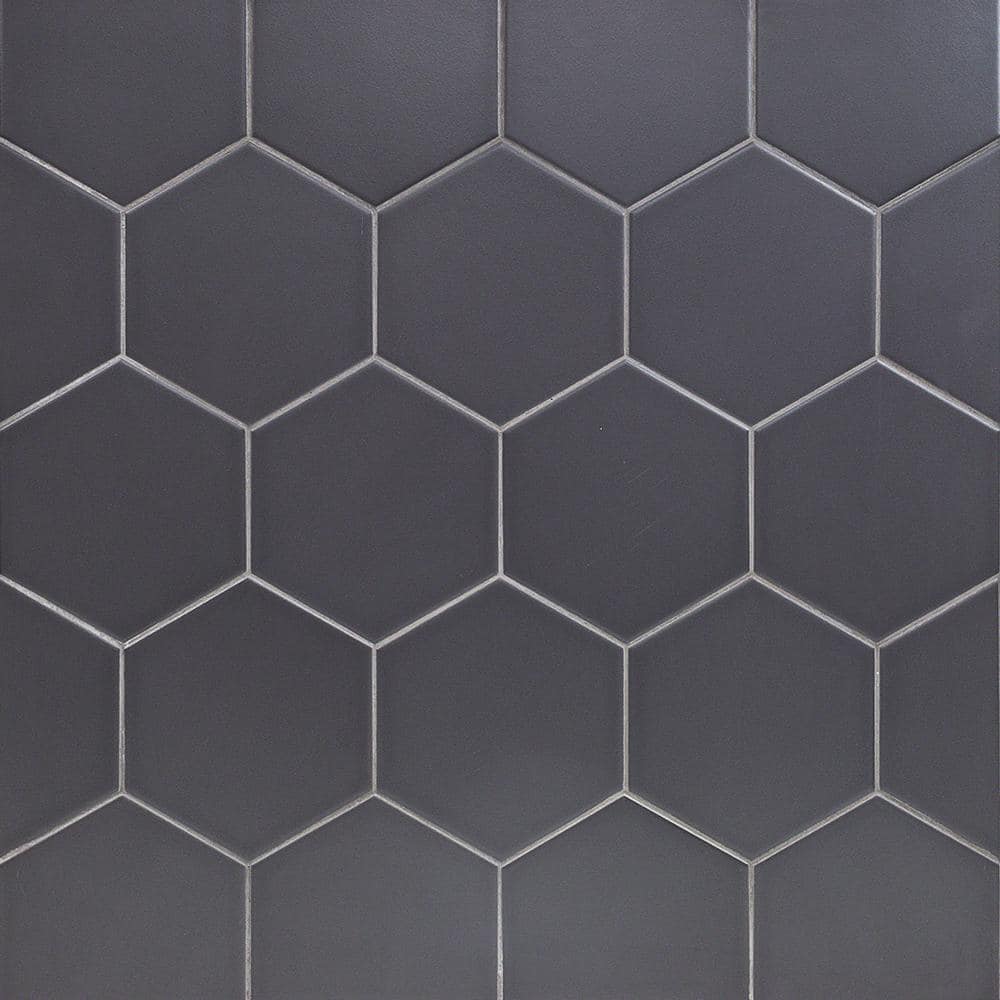 Ivy Hill Tile Bethlehem Pure Hexagon Dark Gray 5.9 in. x 6.96 in. Matte  Ceramic Wall Tile (7.96 sq. ft. / Case) EXT3RD101365 - The Home Depot