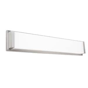 Details about   24 Inch 20W 4 LED Bath Bar Satin Nickel Finish With Frosted Acrylic Glass 