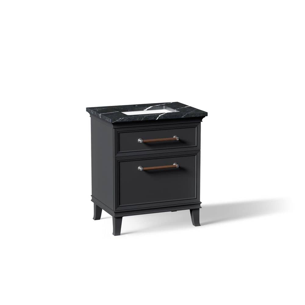 Artifacts 30 in. Freestanding Slate Grey Bath Vanity with Black Eternal Marquina Quartz Top and Chrome Hardware price history on PriceWatchPro