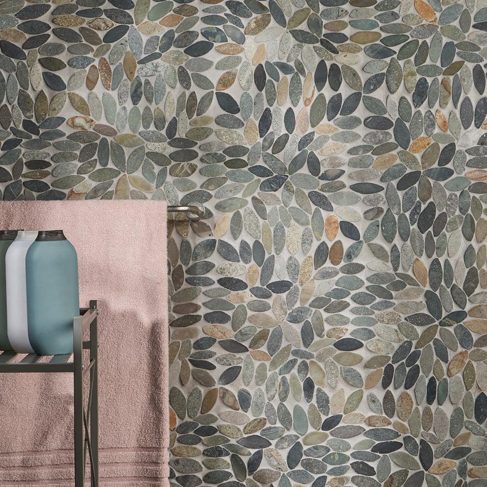Landscape Multicolor Slate Pebble Mosaic Tile