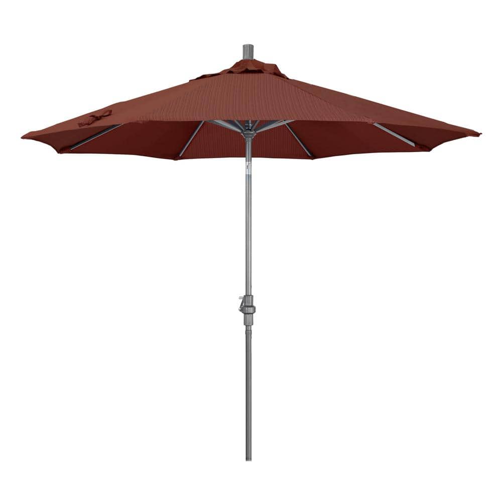 9 ft. Hammertone Grey Aluminum Market Patio Umbrella with Collar Tilt Crank Lift in Terrace Adobe Olefin price history on PriceWatchPro