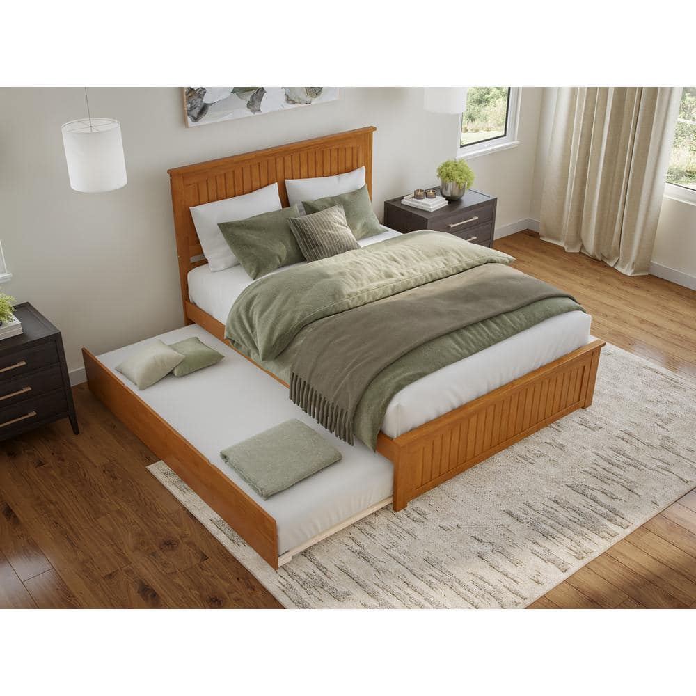 Nantucket Light Toffee Queen Wood Platform Bed with Slats