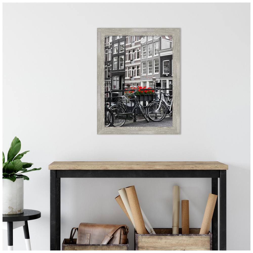 Dove Greywash Narrow Rustic Wood Wall Picture Frame