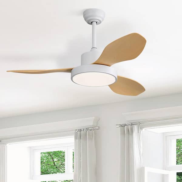 Kebris 47 in. Indoor/Outdoor Integrated LED White Ceiling Fan with Light Kit and Remote Control