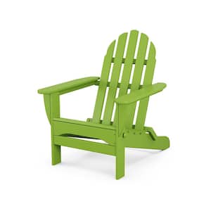 Classic Lime Plastic Patio Adirondack Chair