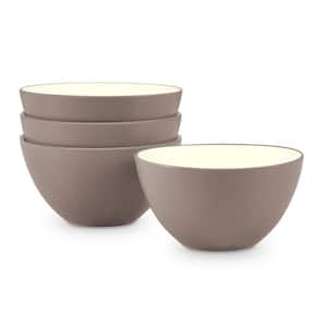 Colorwave Clay 5 in., 12 fl. oz. (Tan) Stoneware Side Prep Bowls, (Set of 4)