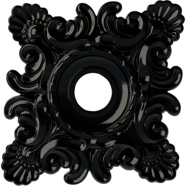 Ekena Millwork 1-1/2 in. x 18 in. x 18 in. Polyurethane Crawley Ceiling Medallion, Black Pearl