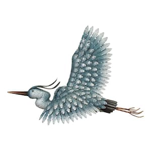 Regal Metal Heron Wall Decor