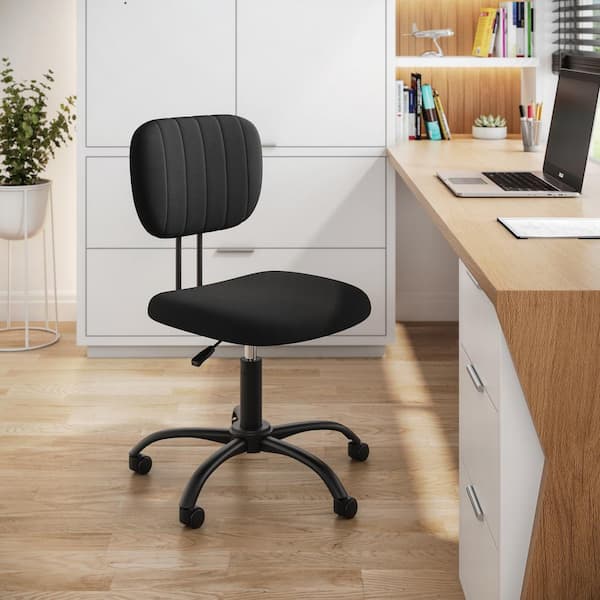 TECHNI MOBILI Fabric Height-Adjustable Ergonomic Task Office Chair in Black