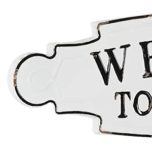 Black Metal Farmhouse Sign Wall Decor 11 in. x 36 in.