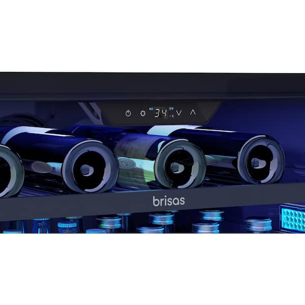 Brisas 24 in. 8-Bottle and 98-Can Single Zone Beverage Cooler in Stainless Steel