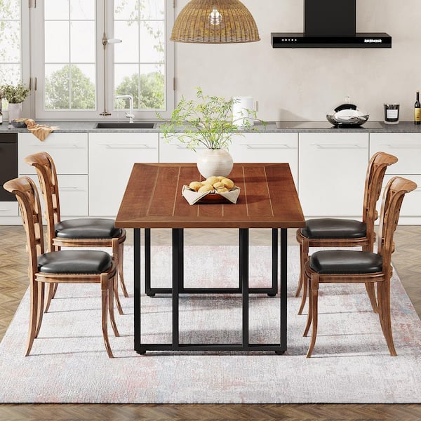 Brown table online black legs