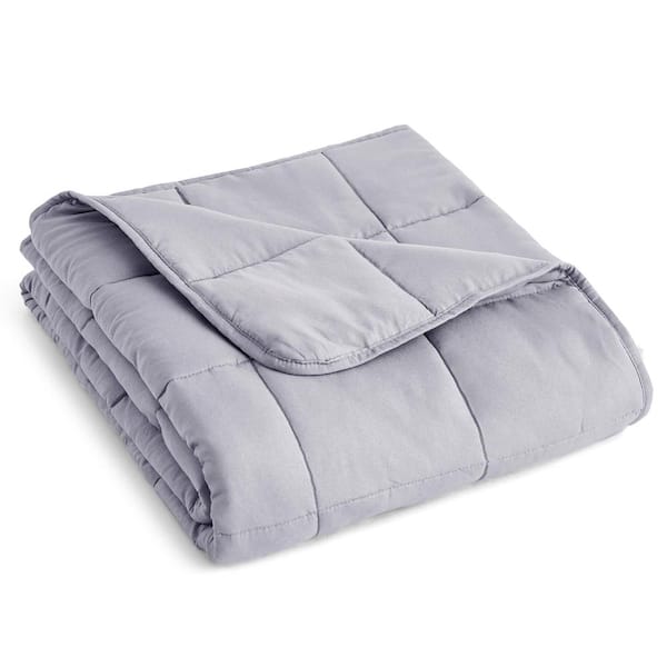 Unbranded Grey Microfiber 48 in. x 72 in. 12 lb. Weighted Blanket