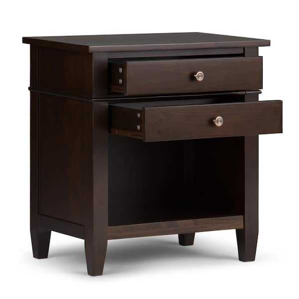 clairfield tobacco nightstand Carlton Bedside Table Dark Brown crafted and hand Richfield Smoke Nightstand