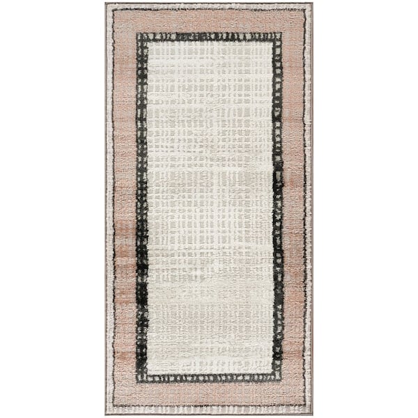 Dekor Grey Charcoal 2 ft. x 4 ft. Abstract Contemporary Area Rug