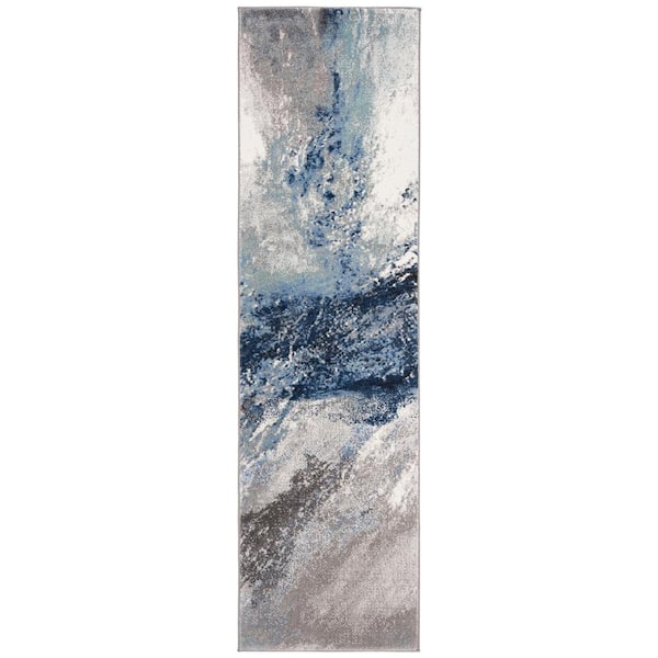 SAFAVIEH Galaxy Blue/Gray 2 ft. x 8 ft. Abstract Runner Rug