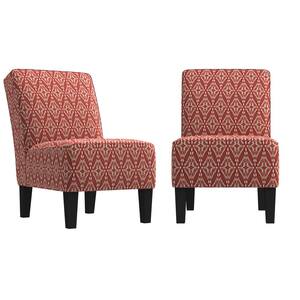 Reames Cranberry Red Diamond Medallion Fabric Slipper Chairs (Set of 2)