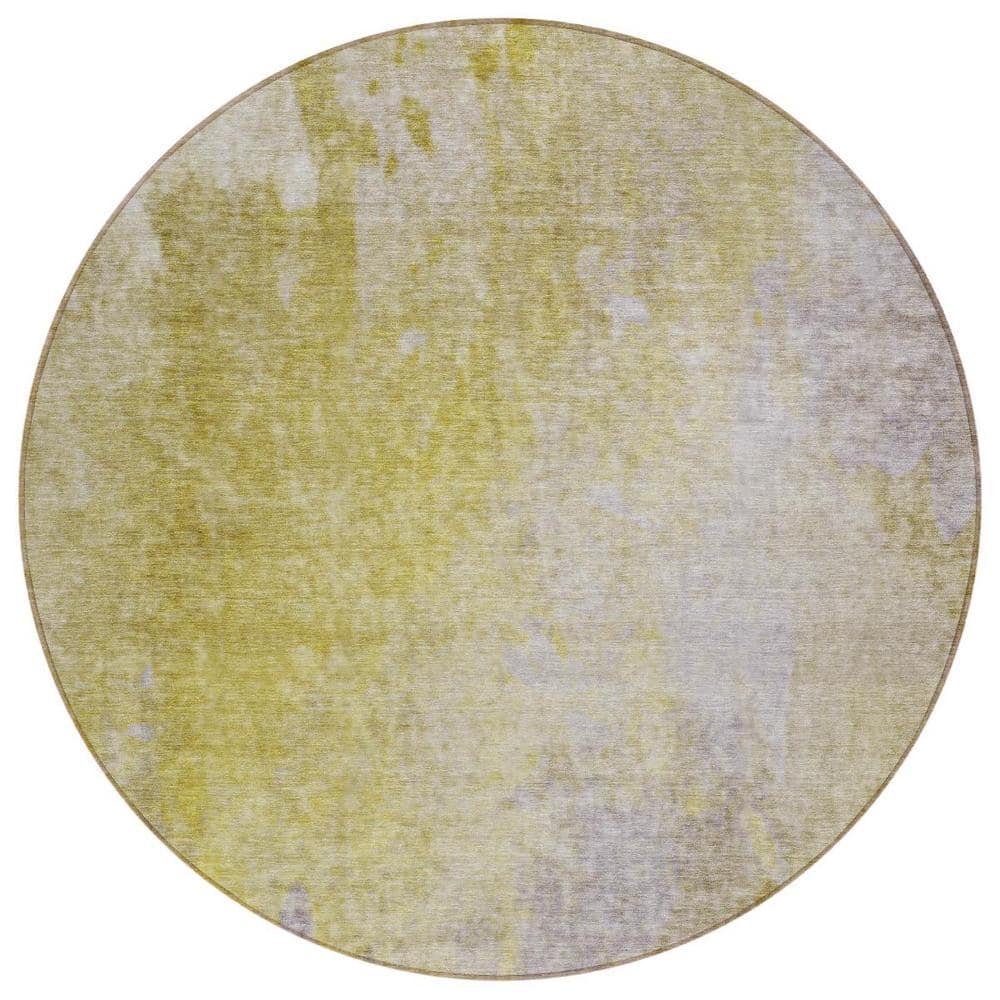 Gold Beige and Purple 8 ft. Round Woven Abstract Round Indoor/Outdoor Area Rug price history on PriceWatchPro