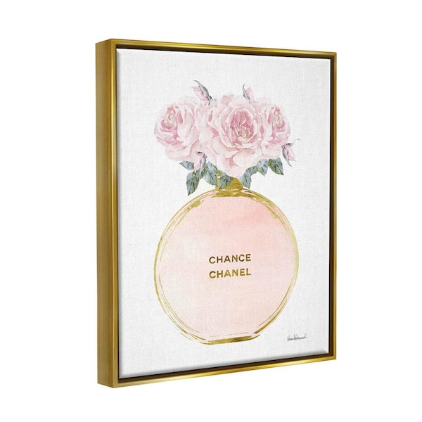The Stupell Home Decor Collection Pink and Gold Round Perfume