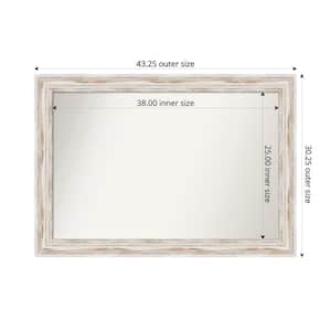 Alexandria Whitewash 43.25 in. x 30.25 in. Custom Non-Beveled Wood Framed Bathroom Vanity Wall Mirror