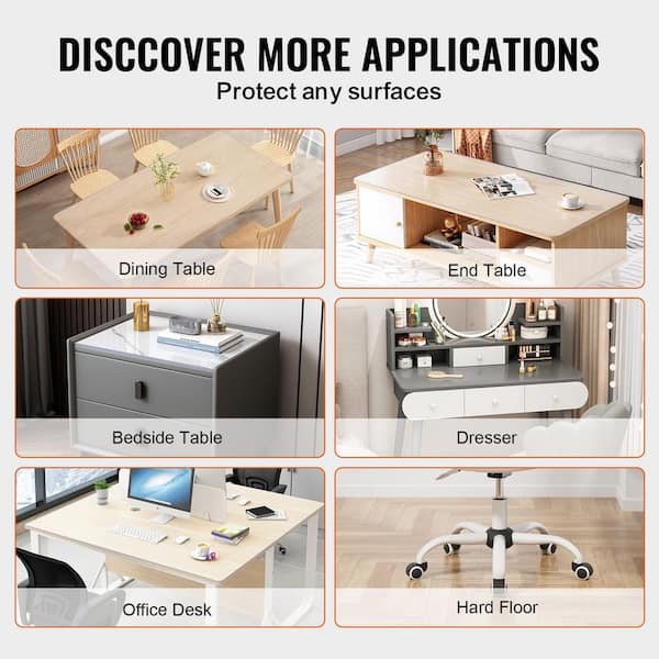 Thick Plastic ETECHMART Frosted Plastic Table Cover Protector