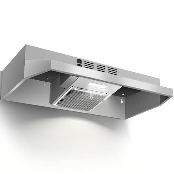 24 in. 280 CFM Ductless Under Cabinet Range Hood in Stainless Steel with 2-Speeds Fan, Bright LED Light