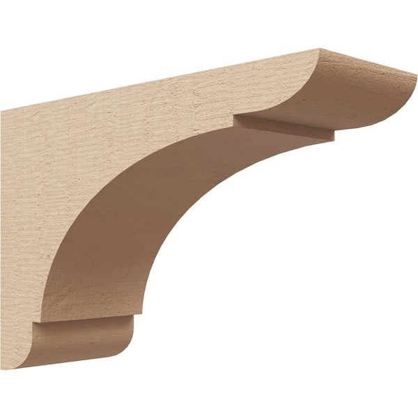 Ekena Millwork 4 in. x 8 in. x 12 in. Series 3 Classic Olympic Rough Cedar Woodgrain Timberthane Polyurethane Corbel, Primed Tan