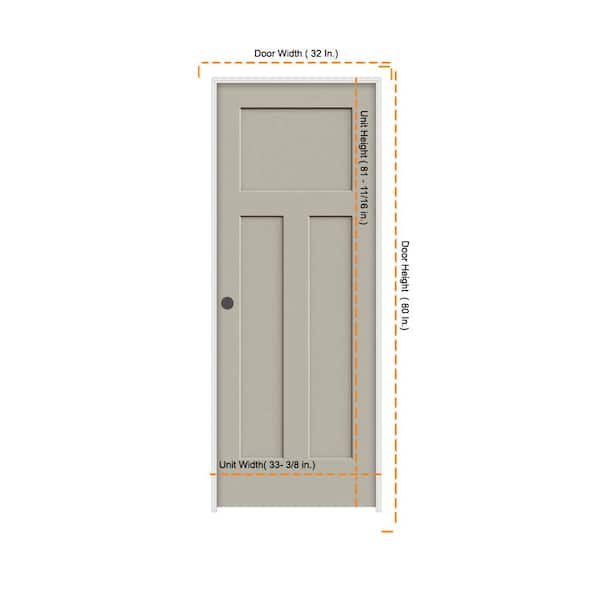 JELD-WEN 32 in. x 80 in. Craftsman Desert Sand Right-Hand Smooth