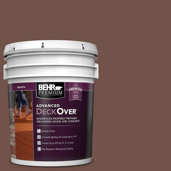 BEHR Premium Advanced DeckOver 5 gal. #SC-135 Sable Smooth Solid Color Exterior Wood and Concrete Coating