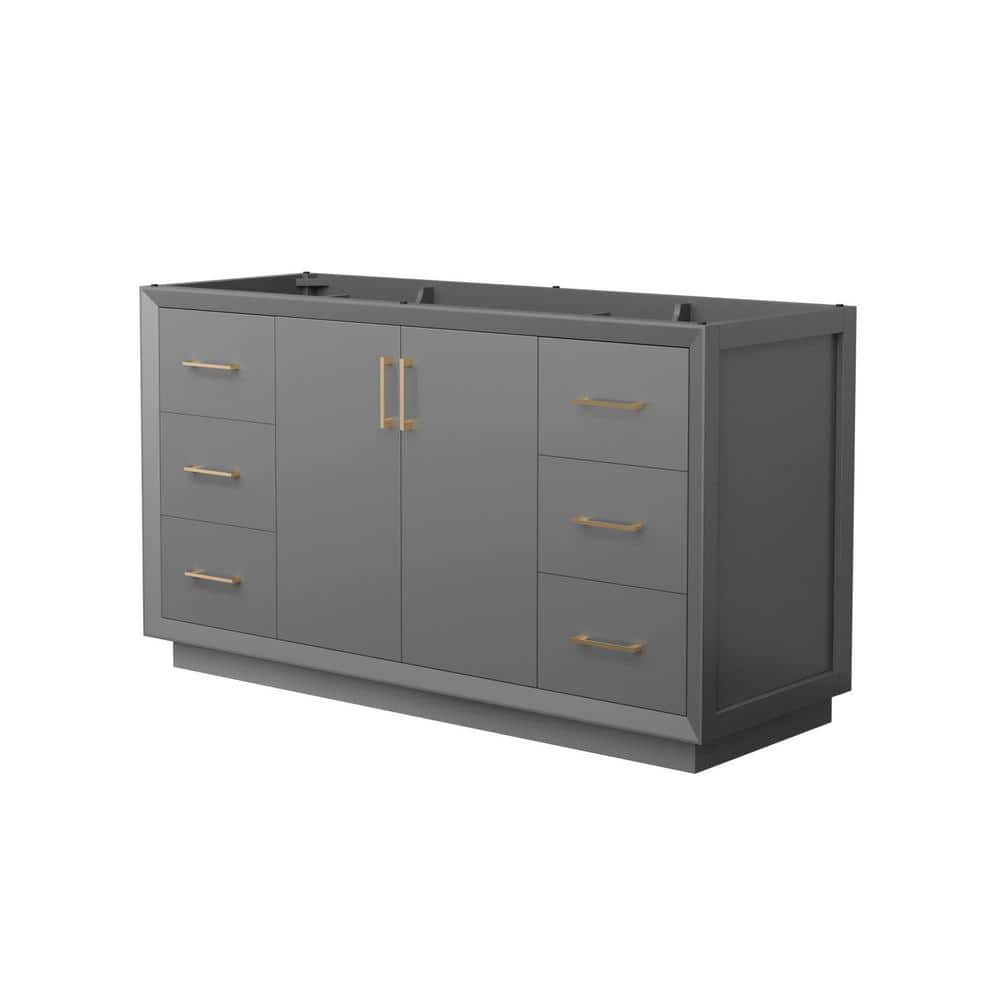 Strada 59.25 in. W x 21.75 in. D x 34.25 in. H Single Bath Vanity Cabinet without Top in Dark Gray price history on PriceWatchPro