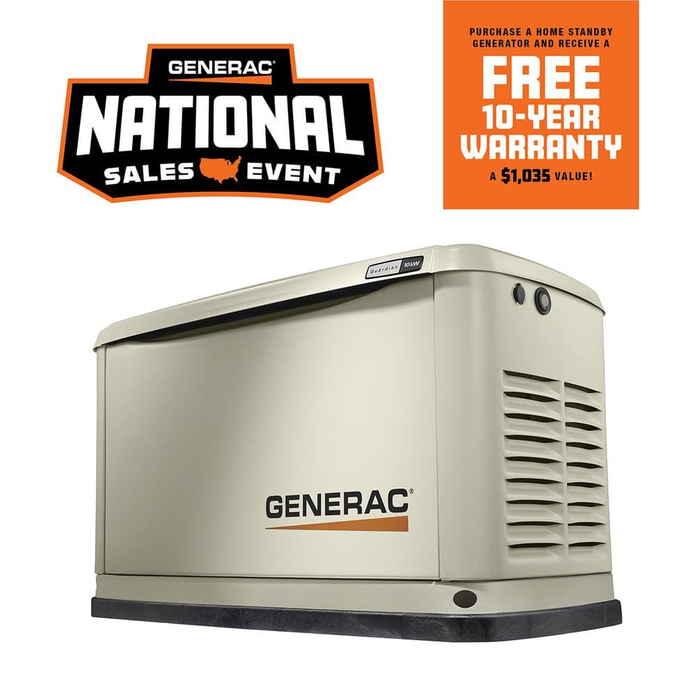 Generac Guardian 24,000-Watt (LP)/21,000-Watt (NG) Air-Cooled Whole ...