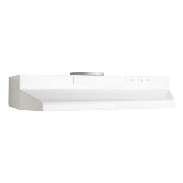 Broan-NuTone F40000 24 in. 230 Max Blower CFM Convertible Under-Cabinet Range Hood with Light in White