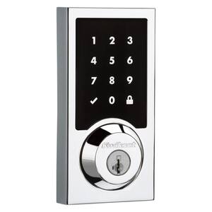 Z-Wave SmartCode 916 Touchscreen Contemporary Single Cylinder Polished Chrome Keypad Electronic Deadbolt with SmartKey