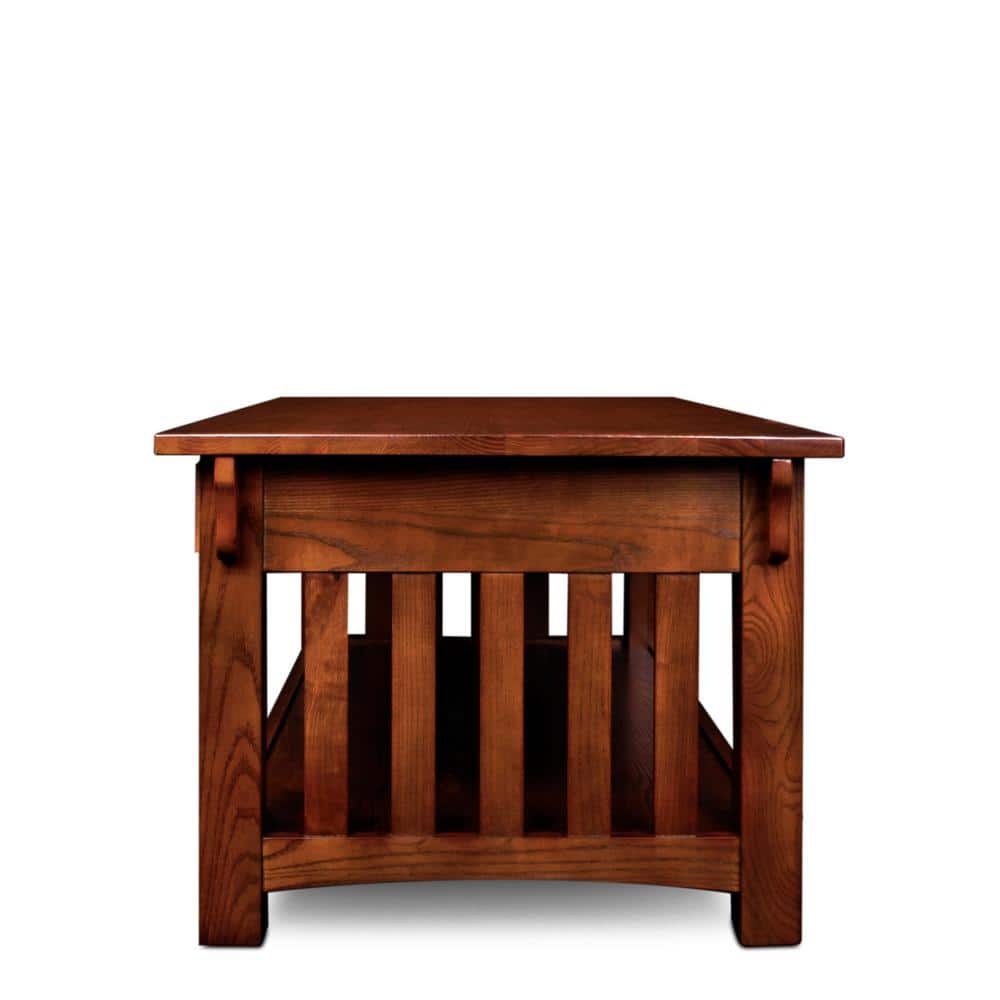 Mission Solid Oak Rectangular Coffee Table with Storage - Medium Oak