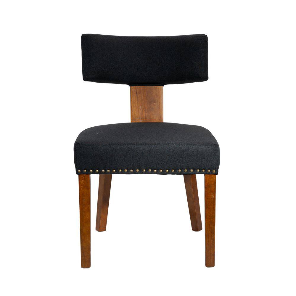 Brown Wood Outdoor Dining Chair with Black Cushion Set of 2 price history on PriceWatchPro