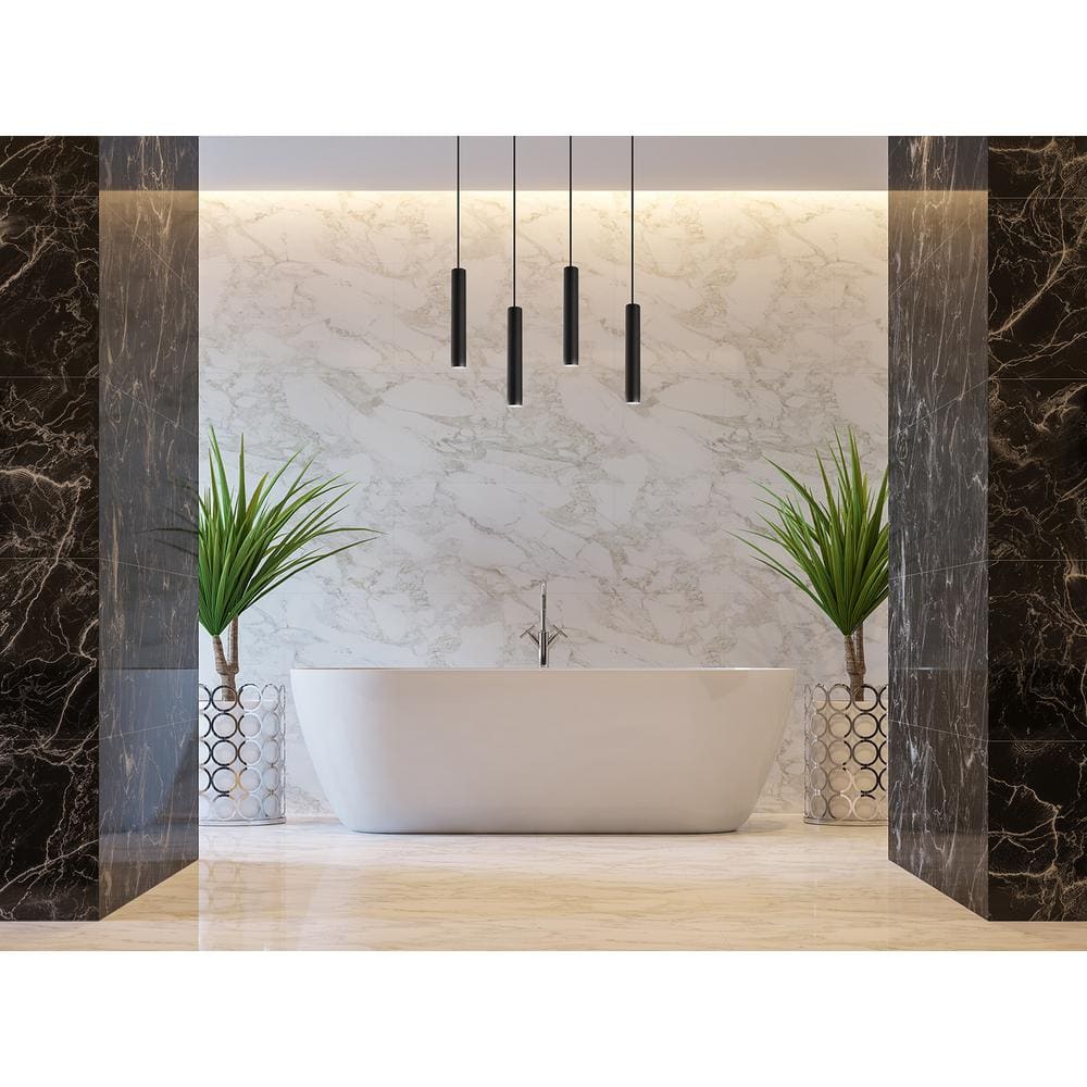 Matte Black 16" LED Indoor/Outdoor Mini Pendant Light