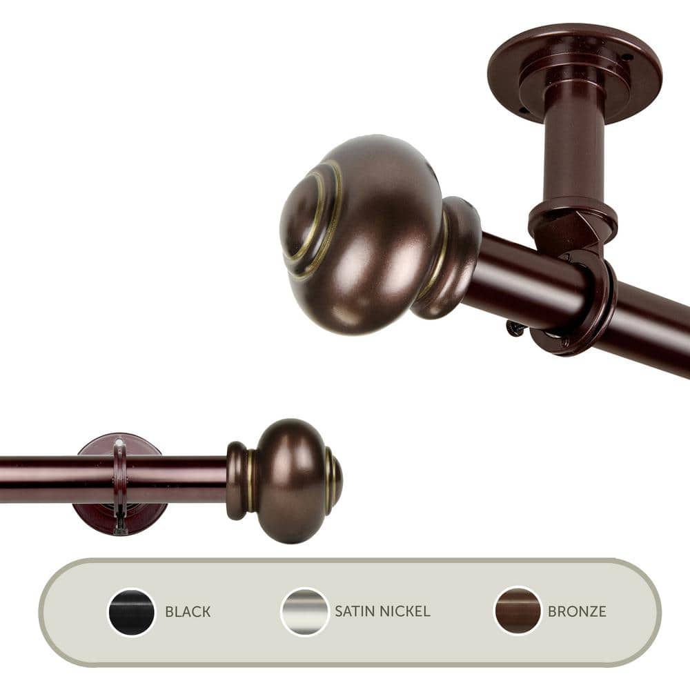 Rotunda Ceiling 66 in. - 120 in., 1 in. Dia Single Curtain Rod/ Room Divider in Bronze price history on PriceWatchPro