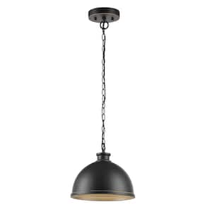 Talullah 1-Light Oil Rubbed Bronze Pendant Lighting with Gold Interior