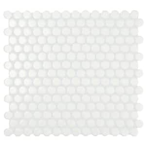 Restore Satin White 10 in. x 11 in. Glazed Ceramic Penny Round Mosaic Wall Tile (8.3 sq. ft./Case)