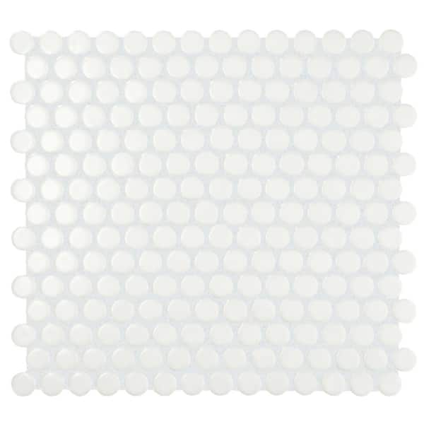 Daltile Restore Satin White 10 in. x 11 in. Glazed Ceramic Penny Round Mosaic Tile (0.83 sq. ft./Piece)