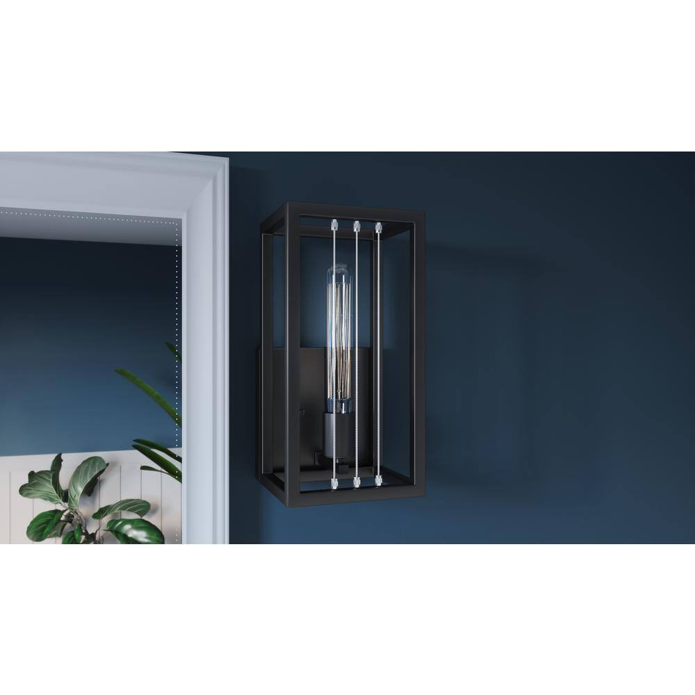 Matte Black Steel 12" Dimmable Wall Sconce