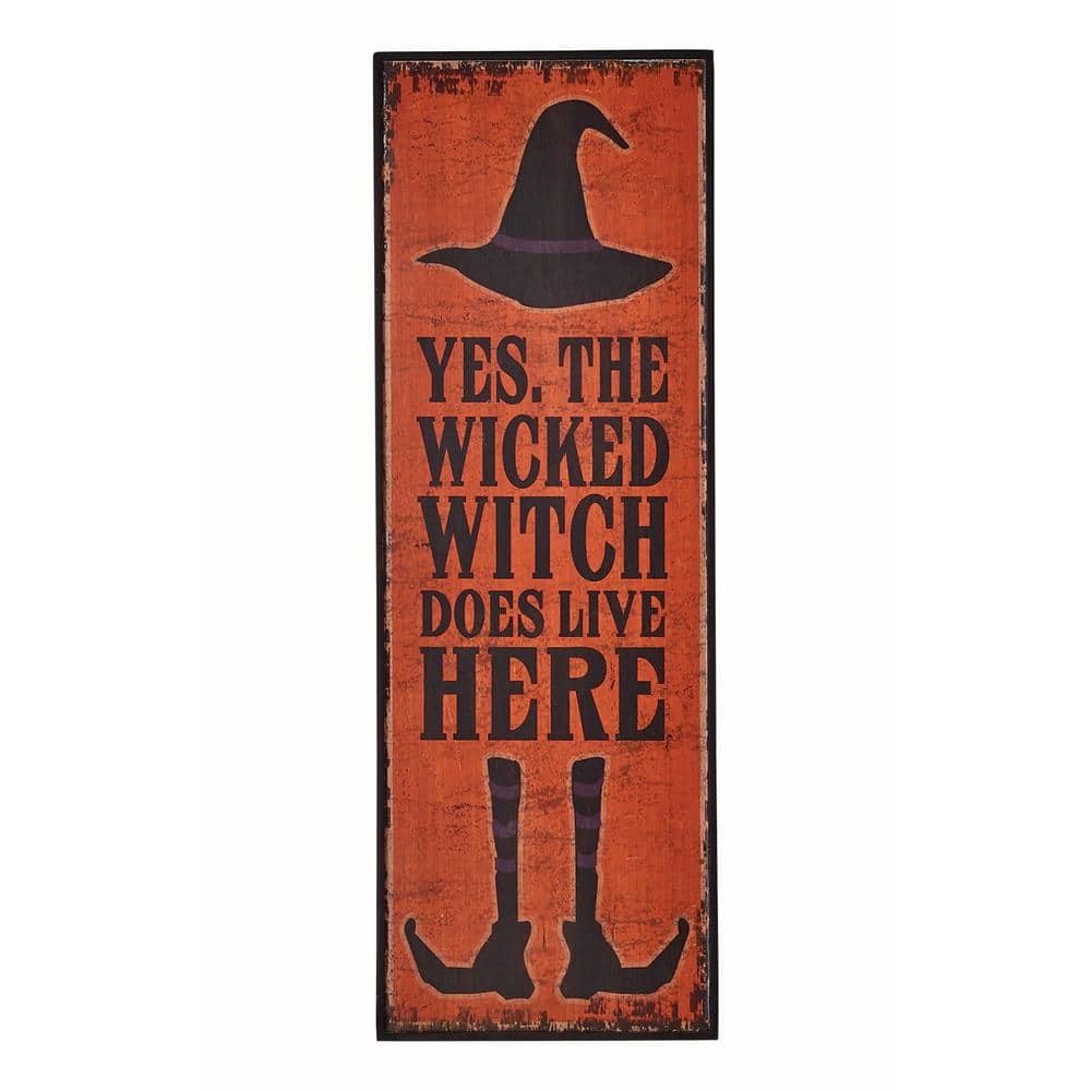24 in. x 8 in. Wicked Witch Wood Sign 8881 - The Home Depot