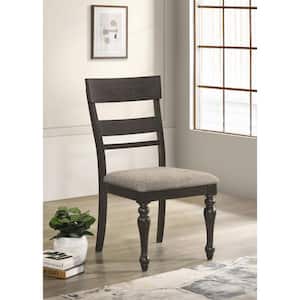 Bridget Stone Brown and Charcoal Sand Through Ladder Back Dining Side Chair (Set of 2)
