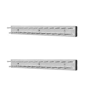 Chrome 14 in. Extending 25-Hook Tie Organization Rack (2-Pack)