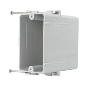 New Work 1-Gang 23 cu. in. Nail-on Electrical Outlet Box and Switch Box with Knockouts, Gray
