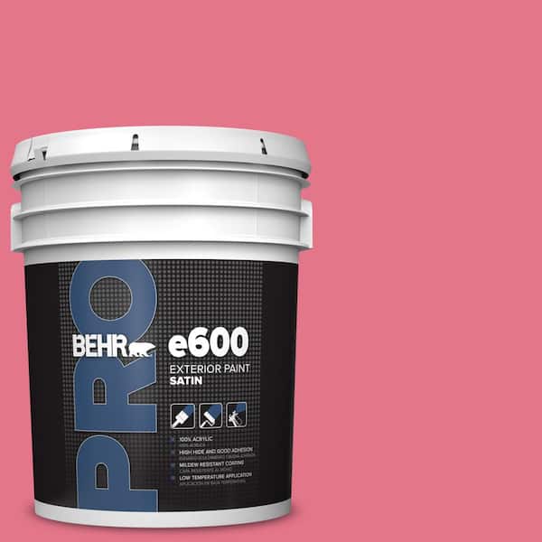 5 gal. #120B-6 Watermelon Pink Satin Exterior Paint