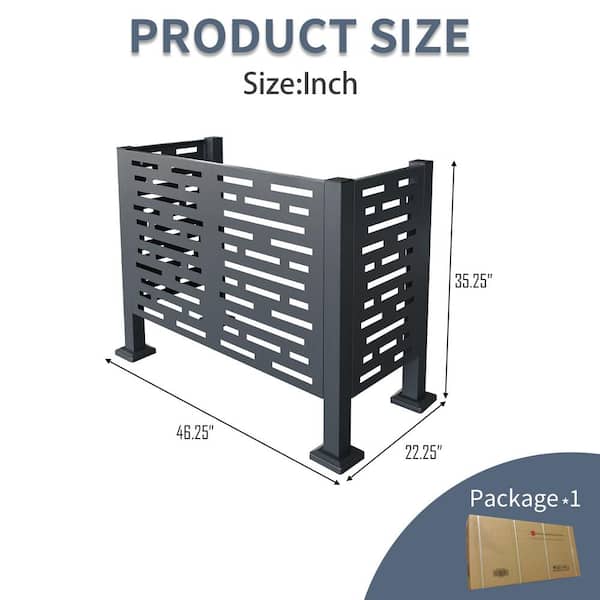 Sudzendf 3.83 ft. x 1.84 ft. Charcoal Air Conditioner Fence for Outdoor, Perfect to Conceal Air Conditioning Unit, 3 Fence Panels