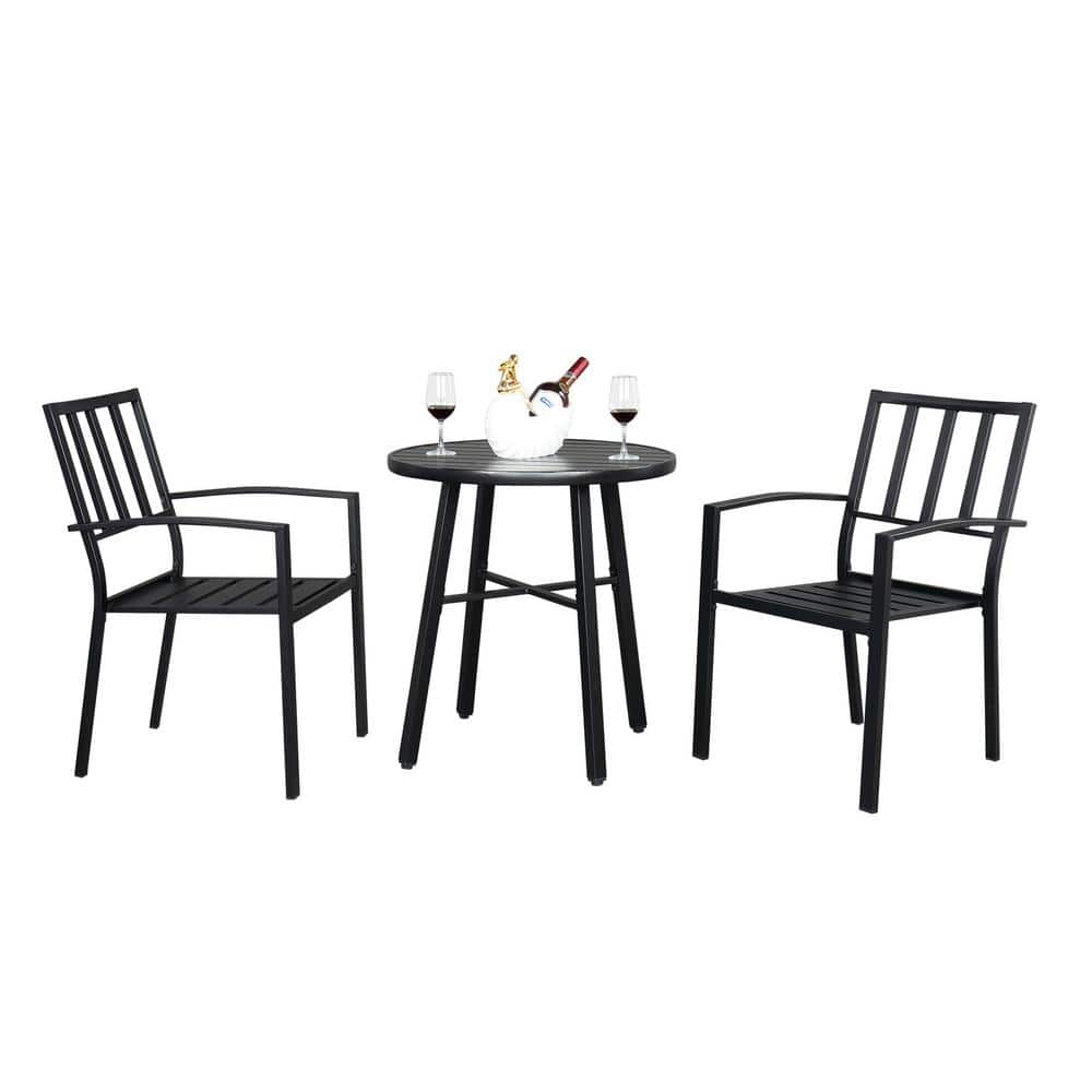Winado 3Piece Metal Outdoor Bistro Set 253057245805 The Home Depot