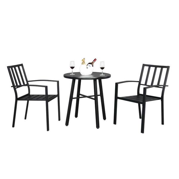 Winado 3Piece Metal Outdoor Bistro Set 253057245805 The Home Depot