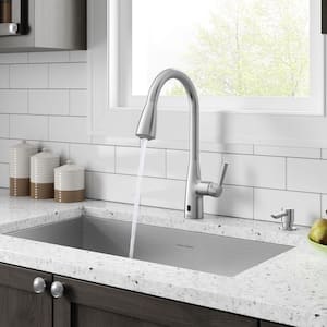 Single-Handle Fairbury 2S Touchless Pull Down Sprayer Kitchen Faucet with Soap Dispenser in Stainless Steel